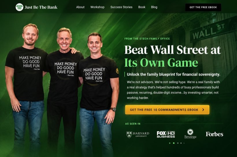 Just Be The Bank — WordPress build project by AG WebWorx