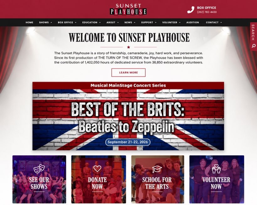 Sunset Playhouse — WordPress build project by AG WebWorx